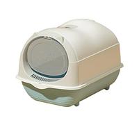 Dualoai Toilette per Gatti di Grandi Dimensioni, Chiusa E Coperta, con Cappuccio, con Porta Anteriore, Lettiera per Gatti, Facile da Pulire, Durevole E Riutil, Grigio Chiaro