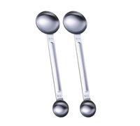 Duals Head - Cucchiaino da caffè da 5 ml e 15 ml, in acciaio inox, per preparare e cucinare a casa, con scala regolabile