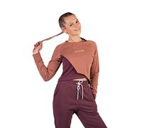 dualseele Tuta sportiva da donna Yin Yoga Set 100% cotone tuta da jogging tuta da ginnastica 2 pezzi felpa con cappuccio e pantaloni a vita alta, abbigliamento per il tempo libero (L, Bordeaux/peach)