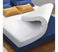 DUANDUAN Coprimaterasso 180 x 200 cm, in schiuma gel H3/H2, 180 x 200, certificato Oeko-Tex, tessuto 4D, rimovibile e lavabile, opaco, 180 x 200, base antiscivolo, altezza 7,5 cm