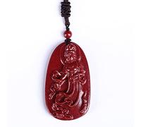DUANGYMM Collana, Collana di Giada, Collana con Ciondolo Bodhisattva in cinabro Viola Naturale Feng Shui