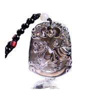 DUANGYMM Collana, Collana di Giada, Collana con Ciondolo in Cristallo Bianco Feng Shui Wealth, Autentico amuleto di dei Chakra dello Zodiaco, fortunata ricchezza(Tiger)