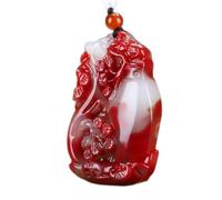DUANGYMM Collana, Collana di Giada, Collana con Ciondolo in Giada Rossa e Bianca Feng Shui for Donna, Vaso Fiori di Prugna in Dorata autentica for Yoga, Fortuna