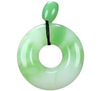 DUANGYMM Collana, Collana di Giada, Collana con Ciondolo in Giada Verde Smeraldo Feng Shui for Donna, Fibbia della Pace Fiore Yoga Autentico