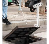 DUANGYMM Ganci di Sollevamento, Sollevatori in Acciaio Inox, Gancio Versatile for Coperchio, Maniglia a T in Acciaio, tombino, Scarico pluviale, fognatura, 8 mm(38 cm(15"))