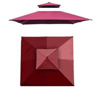 DUANGYMM Ombrellone da Giardino, Telo di Ricambio for ombrellone Quadrato da 8,2' x 8,2', con 8 Stecche, Antivento, Doppio Strato Superiore, for Giardino, Cortile(Burgundy)