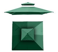 DUANGYMM Ombrellone da Giardino, Telo di Ricambio for ombrellone Quadrato da 8,2' x 8,2', con 8 Stecche, Antivento, Doppio Strato Superiore, for Giardino, Cortile(Dark Green)