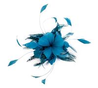 DUANGYMM Spilla di Piume, Spilla con Piume, Strass, Fiori in Tessuto, Bavero, Gioielli Fatti a Mano, Accessori for Capelli da Festa di Nozze