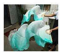 DUANGYMM Ventaglio Pieghevole di Danza del Ventre Colore sfumato Velo Seta Reale Ventagli Pieghevoli Lunghi for Le Donne Puntelli for spettacoli teatrali Multicolor 1 Paio(Color 2,1.8X0.9M)