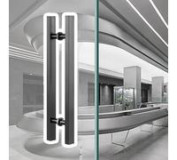 DUANHOZ Maniglia Lunga Nera Moderna per Porta da fienile/Porta in Vetro per Ufficio Commerciale, Design Rettangolare per Porte in Metallo o Legno, Disponibile nelle Misure 59" e