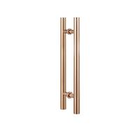 DUANHOZ Maniglia Moderna per Porta in Vetro bifacciale Color Oro Rosa per Porta del fienile, Design Push/Pull Commerciale per Porta d'ingresso Interna/Esterna 70,8" X 59,1"