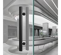 DUANHOZ Maniglie per Porte di uffici Commerciali, Maniglia Moderna Rettangolare in Vetro per Porta d'ingresso, Finitura Argento, Disponibile nelle Lunghezze 150 cm (59") e 120 cm