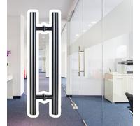 DUANHOZ Maniglie per Porte scorrevoli in Vetro con Barra Tonda Nera, Maniglia Push-Pull bifacciale per Doccia da Bagno, Uso Interno ed Esterno, Lunghezza 150 cm (59")