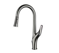 DUANHOZ Rubinetto da Cucina con doccetta Estraibile, Rubinetto da Cucina Estraibile, Rubinetto da Cucina in Ottone a 360°, Miscelatore da Cucina, Rubinetto da Cucina con Maniglia