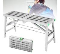 DUANHOZ Scala a pioli Pieghevole, Scala da Lavoro Regolabile in Acciaio, Scala Pieghevole per ponteggi, carico Massimo 800 libbre, Piattaforma di Lavoro Pieghevole Portatile, per