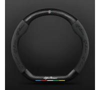 DUANJIAN su Misura Volante Coprivolante per Alfa Romeo Giulia,Coprivolante Auto Pelle,Antiscivolo Traspirante Durevole Coprivolante Accessori,Black