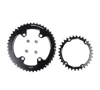 DUANSIYU Corone per Bicicletta 110bcd Doppia Corona for rotore 4 bulloni Bici da Strada 52 36T 53 39T 54 40T 50 34T 46 32T 2X(Round 46-32T)