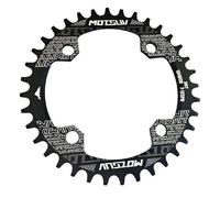 DUANSIYU Corone per Bicicletta Chainring 10. 4bcd. Ovale/Round MTB. CrankSet Mountain Bike 3 2T 34T 36T 38T Parti della Piastra del Dente Catena Ruolo delle Parti MTB(38T,Black Round)