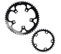 DUANSIYU Corone per Bicicletta Corona for Bici da Strada 110BCD 50-34T 52-36T 53-39T a 5 bulloni in Lega di Alluminio a Doppia velocità Ruota a Catena Parti Biciclette(52-36T)