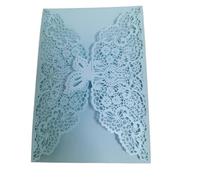 DUANSIYU Inviti Matrimonio 10/20 pezzi Invito a nozze a farfalla a una festa serale + busta(Light Blue,10pcs)