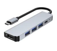 Duanthry Hub USB C a 5 Porte con Supporto 4K PD Fast Charge USB 3.0 2.0 HUB 4K 30Hz Dock di Ricarica