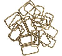 DUANxiaoyanK 20 fibbie ad anello rettangolari in metallo, per cinture e borse, accessori fai da te, bronzo, 20x12x2.8mm