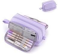DUANxiaoyanK Astuccio per la scuola, doppio scomparto, grande capacità, multi tasca, kit per ragazzi e ragazze, adolescenti, Viola, Semplice