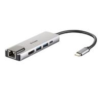 D-Link DUB-M520 replicatore di porte e docking station per notebook Cablato Thunderbolt 3 Alluminio, Nero