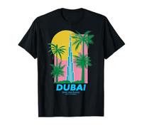 Dubai Burj Khalifa Art Modern Travel Poster Emirati Arabi Uniti Maglietta