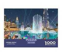 Dubai Burj Khalifa Fontana Show Puzzle in Legno Impermeabile DIY Puzzles Da 1000 Pezzi Regali Per Adulti Sfidanti E Rompicapo Per Decorazioni Domestiche
