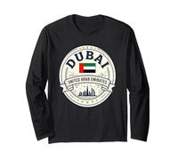 Dubai, Emirati Arabi, Orizzonte, Città, Bandiera, UAE, Medio, Oriente Maglia a Manica