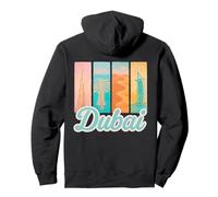 Dubai Pastel Brushstroke Art con Burj Khalifa e Desert Felpa con Cappuccio