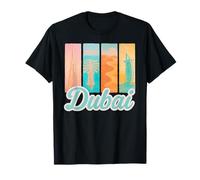 Dubai Pastel Brushstroke Art con Burj Khalifa e Desert Maglietta