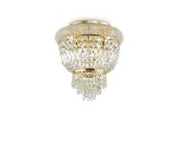 Plafoniera Classica Dubai Metallo-Cristallo Ottone 3 Luci E14