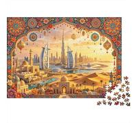 Dubai Sailing Hotel Puzzles per Elderly 1000 Piece Recyclable Burj Khalifa Jigsaw Puzzles Puzzle Game Props Impossible Hard Difficult Stimolante Activity 52x38cm/1000pcs