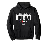 Dubai Skyline degli Emirati Arabi Uniti Bandiera Dubai Felpa con Cappuccio