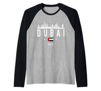 Dubai Skyline degli Emirati Arabi Uniti Bandiera Dubai Maglia con Maniche Raglan
