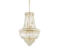 Lampadario Classico Dubai Metallo-Cristallo Ottone 10 Luci E14