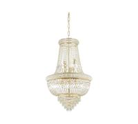 Lampadario Classico Dubai Metallo-Cristallo Ottone 10 Luci E14