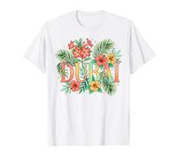 Dubai Tropical Floral Sunset Gradient Botanical Vacation Maglietta