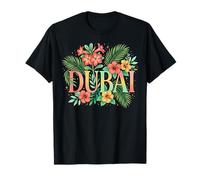 Dubai Tropical Floral Sunset Gradient Botanical Vacation Maglietta