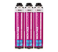 Dubaust MSP24 - Set di 3 schiume per pistola in schiuma di montaggio, 750 ml, in poliuretano espanso isolante, isolamento termico, isolante, B2, 750 ml