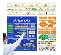 Dubbulon Calendario a Tasche - Cartellone Calendario Didattico per Attività Circolari in Classe | Attività per Asilo Programma Scolastico Carte Lettere Stagioni Vocabolario Meteo Scuola Elementare