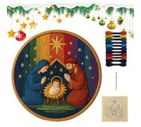 Dubbulon Kit Di Ricamo Per Il Natale - Arte Con Filo Per Il Presepe,Kit Di Ricamo Per Principianti - Per Vacanze Autunnali Calze Natalizie Camera Da Parete Casa Halloween Famiglia