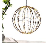 Dubbulon Luci sferiche Natalizie per Esterni | Sfere Luminose Pieghevoli | Lampada a di Natale per Albero, Grande da Appendere con Struttura in Ferro, Lampada a Globo per la Decorazione