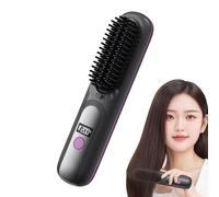Dubbulon Piastra per capelli, pettine per piastra per capelli,Spazzola per lisciare portatile con pettine per piastra ricaricabile senza fili - Pettine caldo con spazzola lisciante a riscaldamento