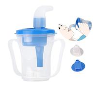 DUBEI Bicchiere per bevande con regolazione della disfagia, per anziani che hanno difficoltà a deglutire, previene il soffocamento, a prova di fuoriuscite, con cannuccia, eroga 5 cc o 10 cc di liquido