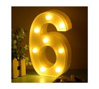 Dubens, lampada a LED con numeri illuminati, 0 1 2 3 4 5 6 7 8 9, luce bianca calda, per feste, matrimoni, ricevimenti in casa, funzionamento a batteria 6