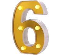 DUBENS Luci a LED alfabeto con numeri illuminati, luci a LED, per feste, matrimoni, ricevimenti, casa, compleanno, bar, luci dorate, funzionamento a batteria (6)