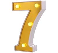 DUBENS Luci a LED alfabeto con numeri illuminati, luci a LED, per feste, matrimoni, ricevimenti, casa, compleanno, bar, luci dorate, funzionamento a batteria (7)